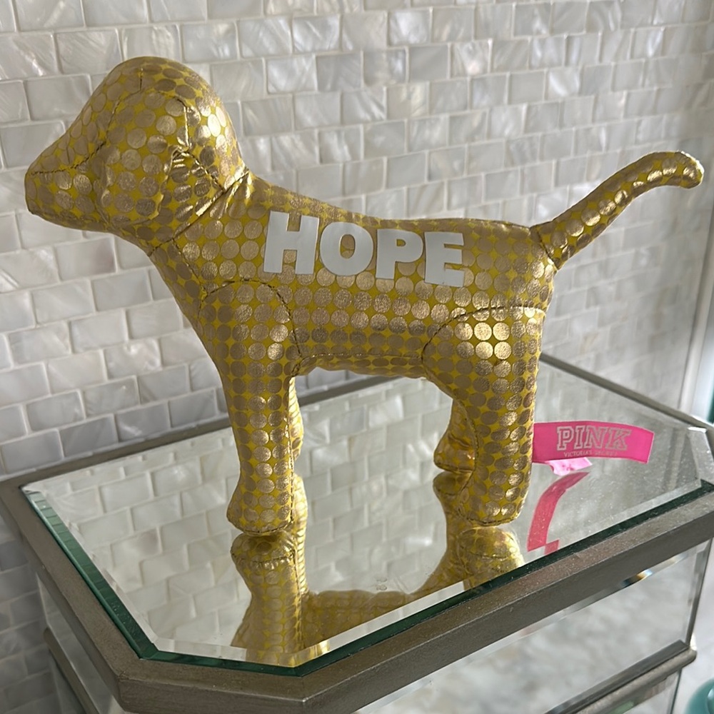 Victoria's Secret Gold Polka Dot Dog, NWOT.